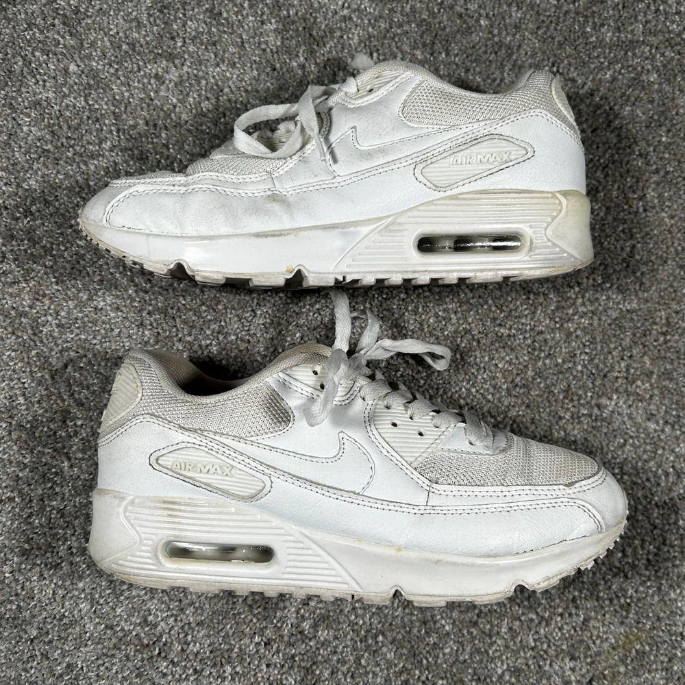 Nike Air Max 90 Triple White Leather Mesh Sneakers 302519-016 Mens 7